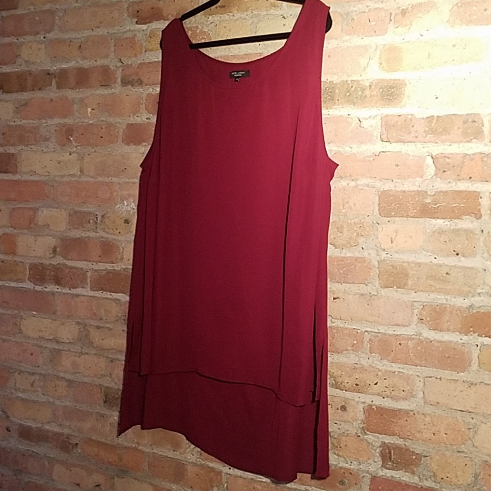 NWOT - New Look Burgundy Sleeveless Tunic - 28